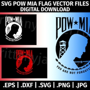 POW MIA Flag SVG Vector Clip Art - Cutting Files for Cricut, Silhouette - eps dxf svg png jpg - usa, American, United States of America, war