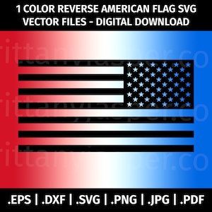 Bandiera americana invertita SVG - Clip art vettoriale della bandiera degli Stati Uniti d'America - File di taglio per Cricut, Silhouette - eps dxf svg png pdf jpg - USA
