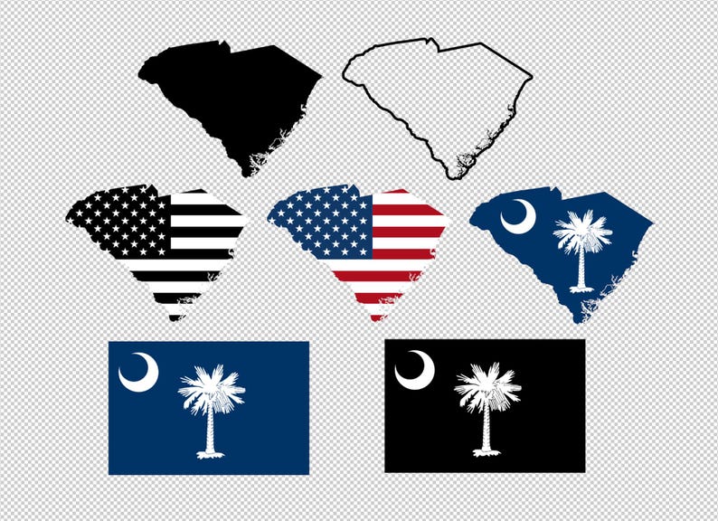 South Carolina State Flag SVG Vector Clip Art - Cut Files for Cricut ...