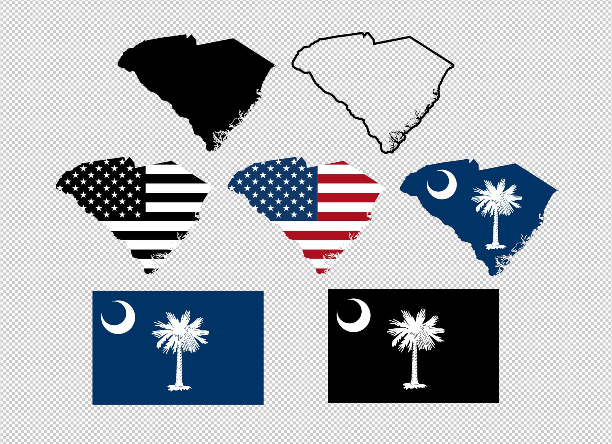 South Carolina State Flag SVG Vector Clip Art - Cut Files for Cricut ...
