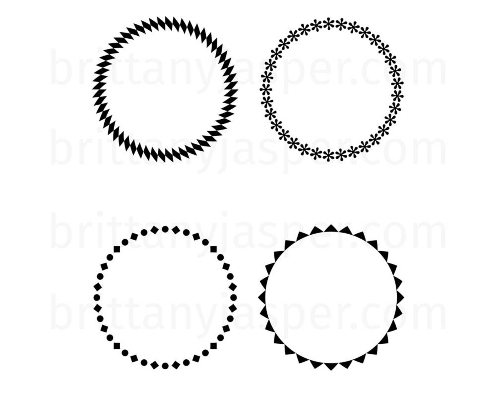 Circle Frames / Borders SVG Vector Clip Art Cutting Files Etsy