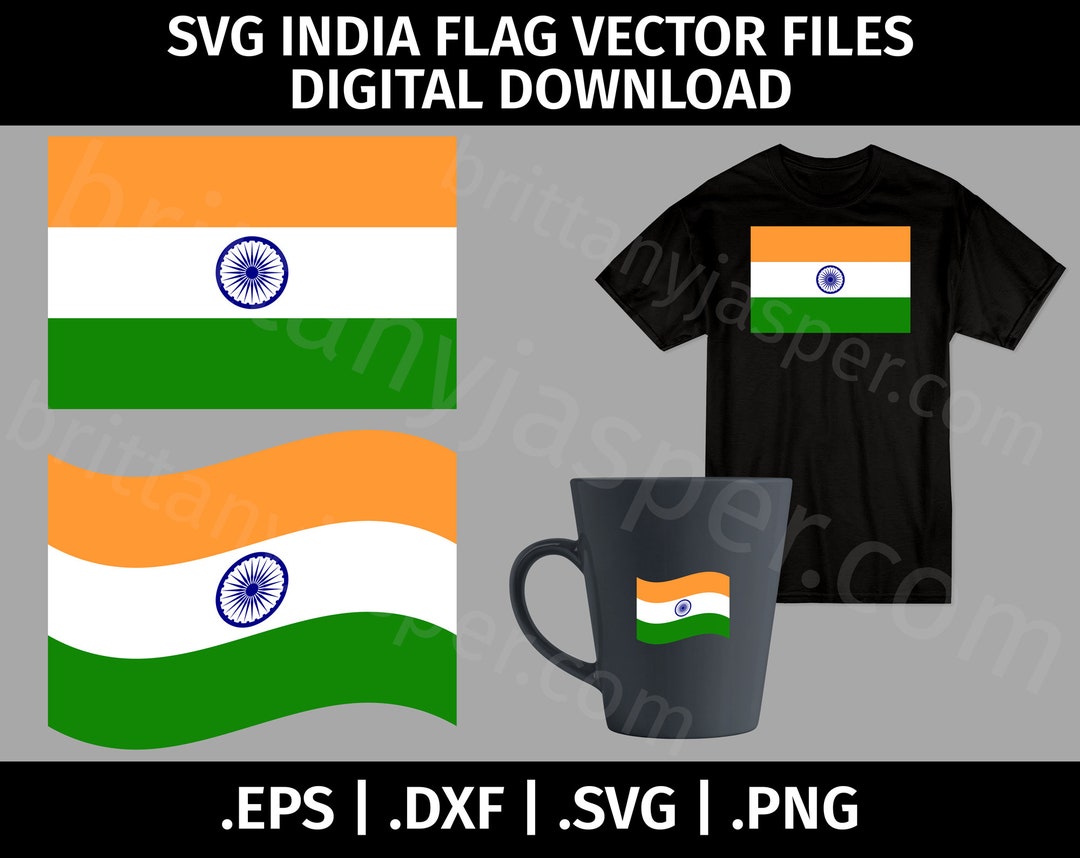 India Flag SVG Vector Clip Art Cutting Files for Cricut Silhouette Eps Dxf Svg Png Ashoka Chakra Digital Waving Flag Indian Etsy Canada