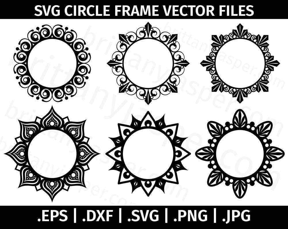 Download Circle Frames / Borders SVG Vector Clip Art Cutting Files ...