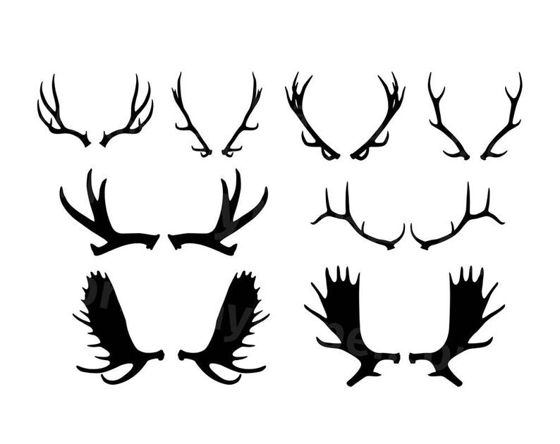 Download Antler Silhouettes SVG Vector Clip Art Bundle Cutting Files | Etsy
