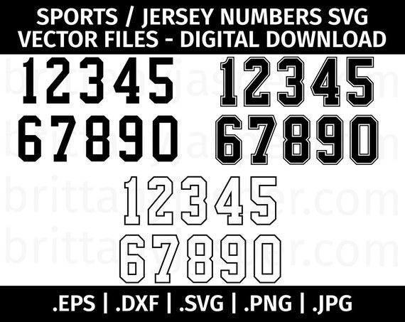 Jersey Numbers Svg Sport Numbers SVG Sport Numbers Cricut 