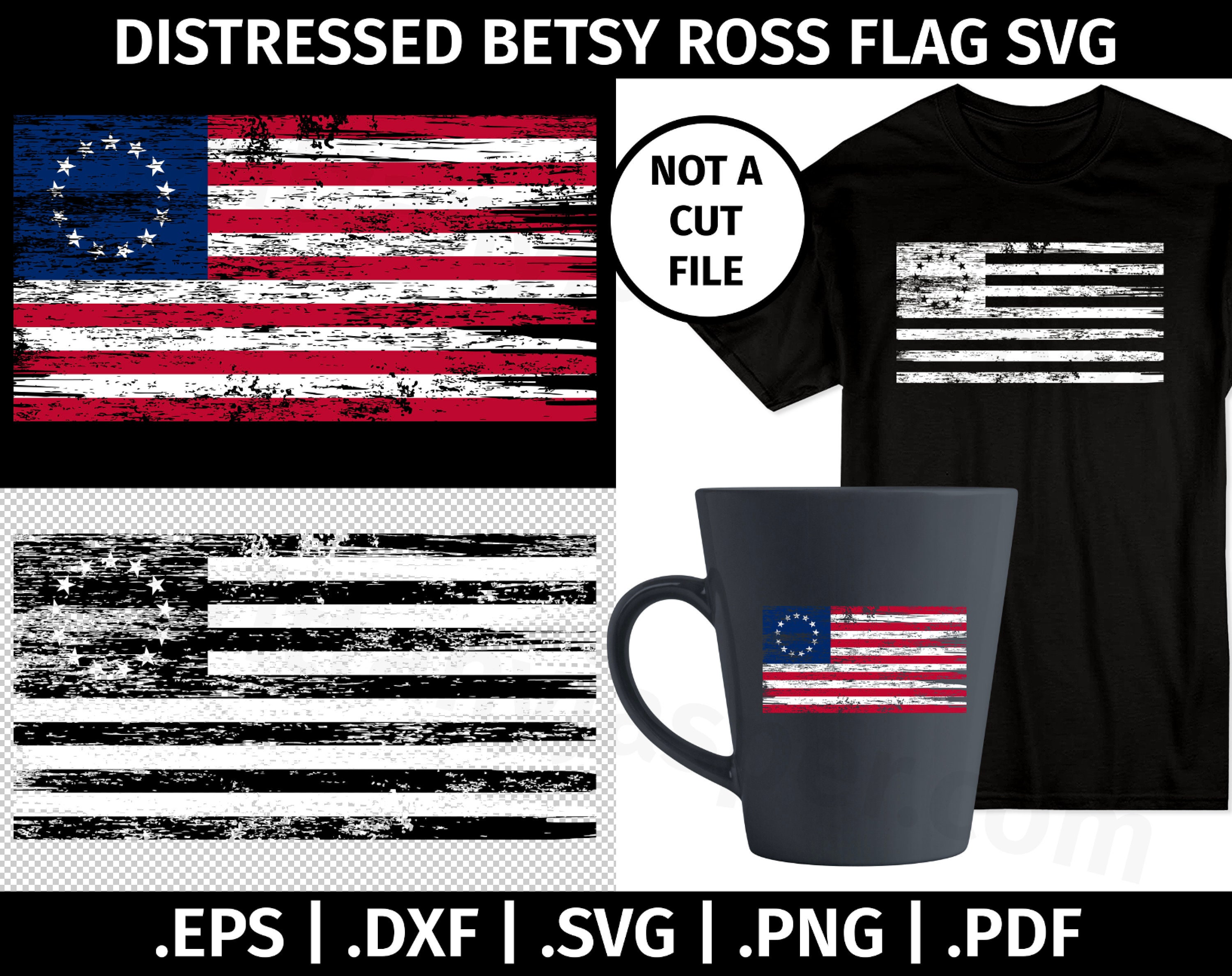 Distressed Betsy Ross Flag SVG Design Clip Art Vector | Etsy
