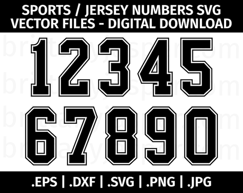 Download Jersey / Sports Number SVG Vector Clip Art Cut Files for ...