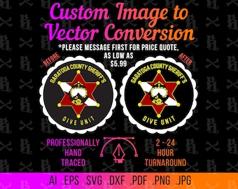 Aangepaste afbeelding naar vectorconversie - Converteer pixelafbeelding naar vector - ai eps svg dxf pdf png jpg - lage naar hoge resolutie, gepersonaliseerd, SVG
