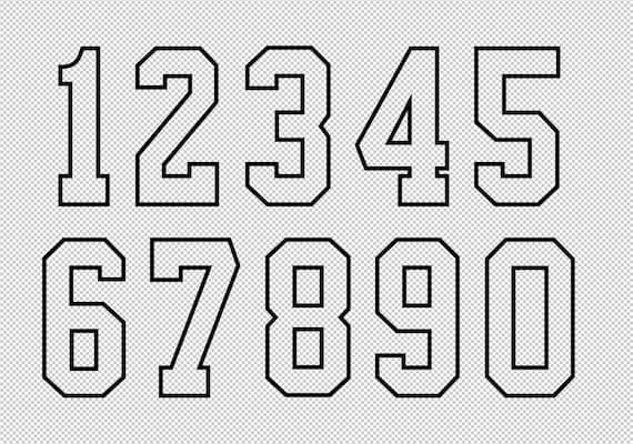 Jersey Team Sports Uniform Numbers 0 9 SVG Vector Cricut Cut File –  DNKWorkshop