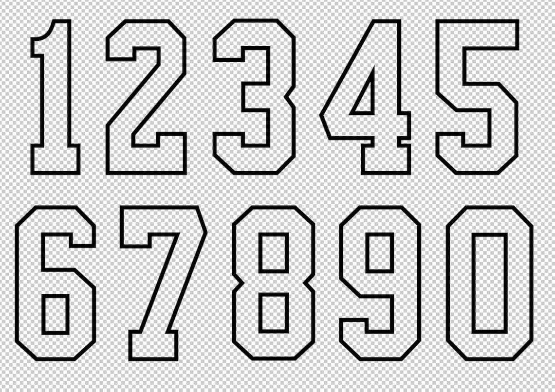 Jersey / Sports Number SVG Vector Clip Art Cut Files for Etsy