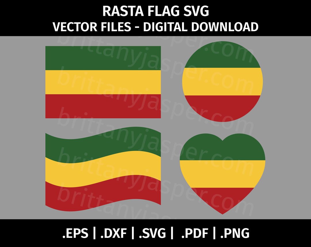 Rasta Flag SVG Vector Clip Art - Cut Files for Cricut, Silhouette - Eps ...