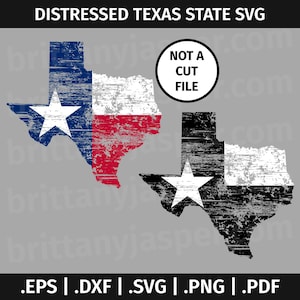 Texas Distressed State Flag SVG Design Clip art Vector Graphic  - eps dxf svg png  pdf- America, Outline, USA, Patriotic, Texan, Rustic, B&W