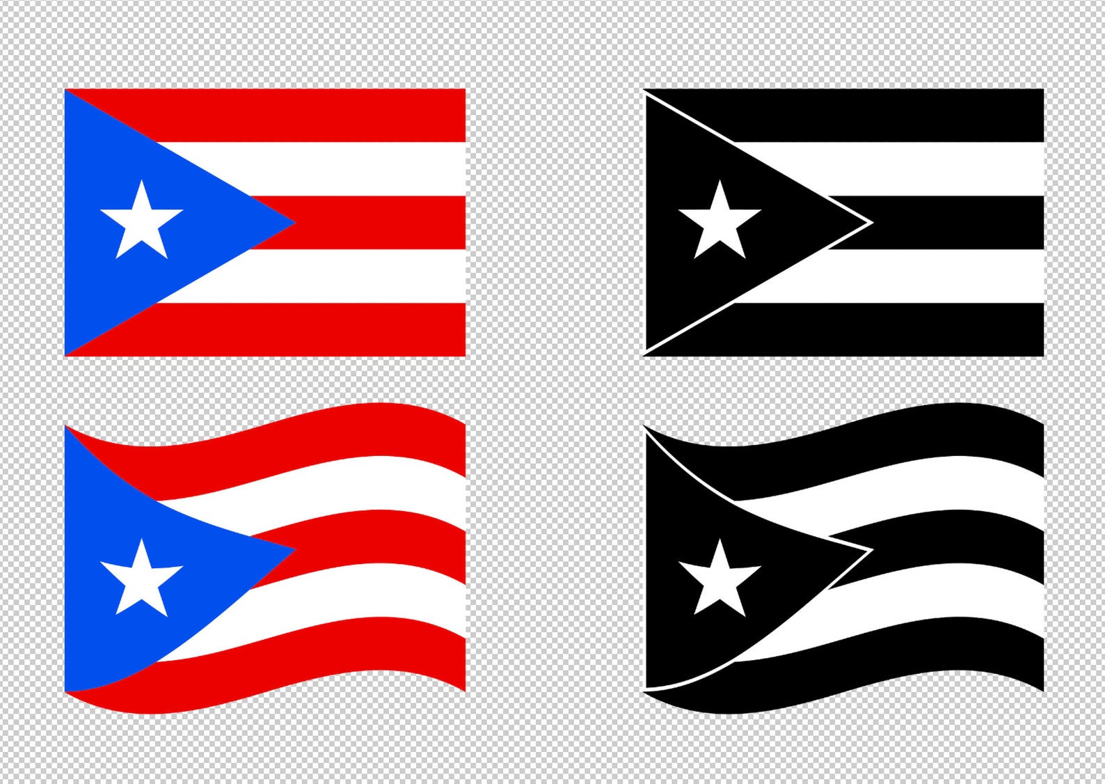 Puerto Rico Flag Svg Puerto Rican Flag Vector Clipart Silhouette ...