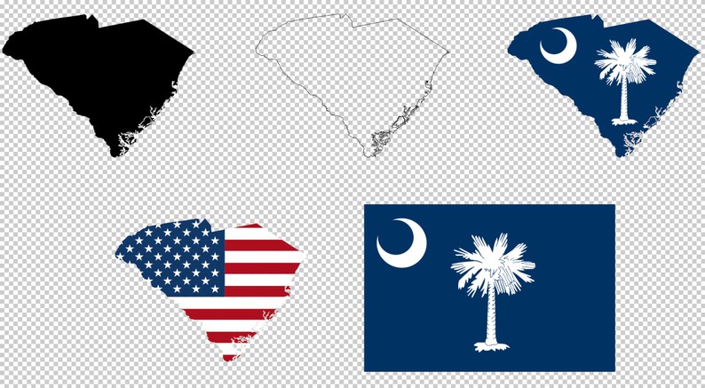 South Carolina State Flag SVG Vector Clip Art Cutting Files - Etsy