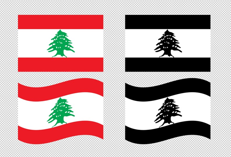 Lebanon Flag SVG Vector Clip Art Cut Files for Cricut Etsy