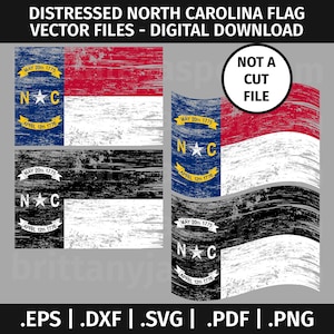 Distressed North Carolina State Flag SVG Design - Clip Art Vector ...