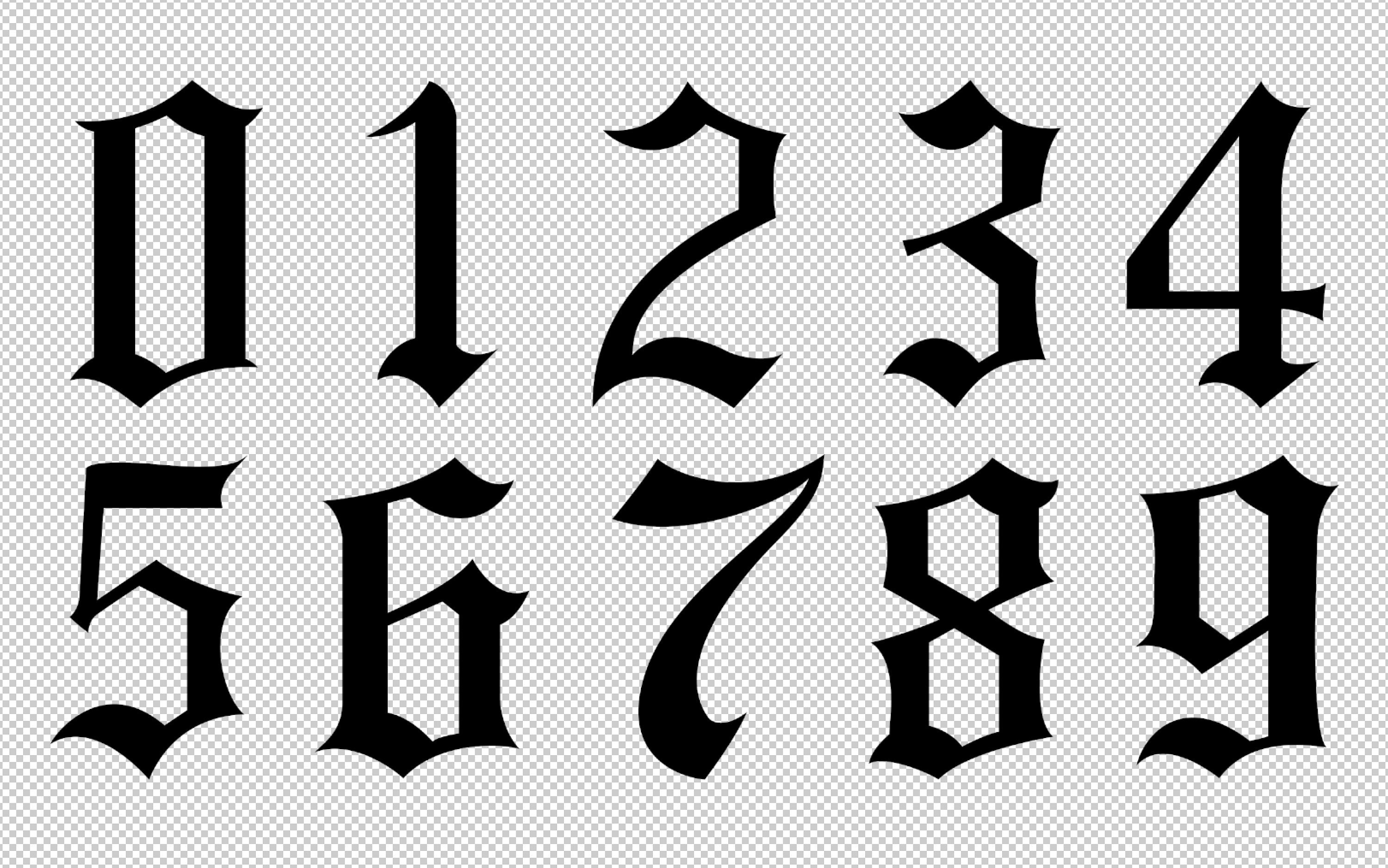 4. Gothic Number Font Tattoos - wide 4