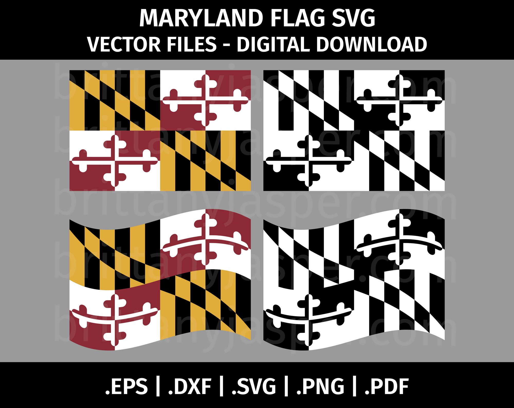 Maryland State Flag SVG Vector Clip Art - Cut Files for Cricut ...