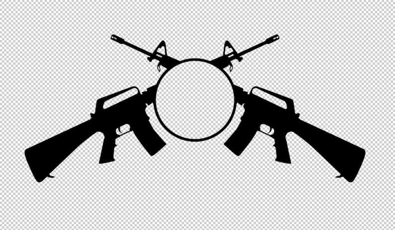 Download Crossed Rifles SVG / AR-15 Monogram Frames / Gun Silhouettes | Etsy