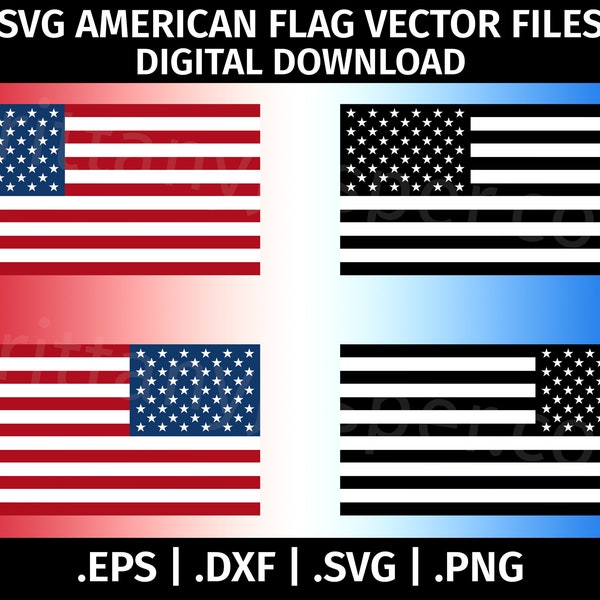 Reverse American Flag SVG - United States of America Flag SVG Vector Clip Art - Cutting Files for Cricut, Silhouette - eps dxf svg png - USA