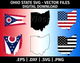 Ohio Svg, DXF, SVG, PDF, Digital Download, Ohio Decal, State Svg, Ohio ...