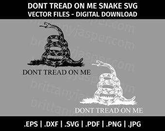 Don't Tread On Me vlag SVG vector illustraties - gesneden bestanden voor de Cricut, silhouet - eps dxf svg pdf png jpg - Gadsden, vrijheid, vrijheid, slang