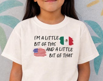 Proudly Mixed Kids Shirt Any Custom Half American Baby Bodysuit Toddler Youth Biracial Multicultural Family Gifts Personalized Heritage Flag