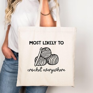 Funny Crochet Tote Bag Crochet Project Bag Gift Crochet Lover Bag Crochet Yarn Bag Craft Tote for Crocheters Yarn Craft Tote WIP Project Bag
