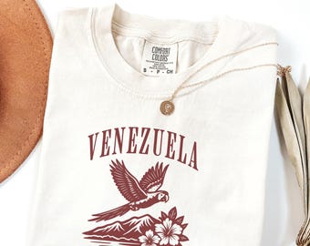 Venezuela Unisex T-shirt Caribe Guacamaya City Shirt Souvenir Tee Local Travelers Oversize Retro Cultural Pride Aragua Venezuela Friend Gift