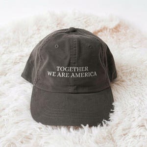 Together We Are America Hat Embroidered Text Pro Immigrant Hat Premium Corduroy Immigrant Rights Unity Cap Inclusion Hat Social Justice Gift