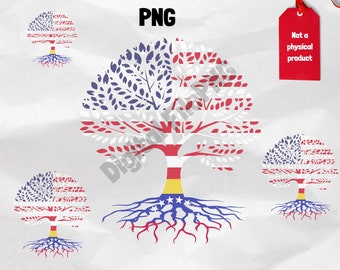 Descarga instantánea: Raíces de Venezuela, impresión digital SVG/PNG, arte venezolano, arte mural venezolano, imprimible, regalo imprimible, VZLA USA