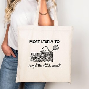 Funny Crochet Tote Bag Crochet Project Bag Gift Crochet Lover Bag Crochet Yarn Bag Craft Tote for Crocheters Yarn Craft Tote WIP Project Bag