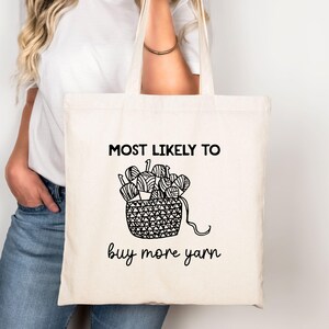 Funny Crochet Tote Bag Crochet Project Bag Gift Crochet Lover Bag Crochet Yarn Bag Craft Tote for Crocheters Yarn Craft Tote WIP Project Bag