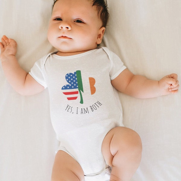 Irish American Baby Outfit St Patrick's Day Bodysuit St Day Newborn Shirt Lucky Baby Shamrock kids Shirt St Paddys day announcement New Mom