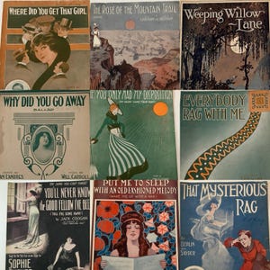9 Vintage Sheet Music 1910s Ragtime Sophie Tucker Where Did You Get That Girl