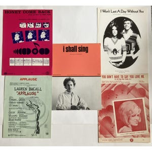 5 Vintage Sheet Music 1965-1973 Carpenters, Dusty Springfield, Glen Campbell