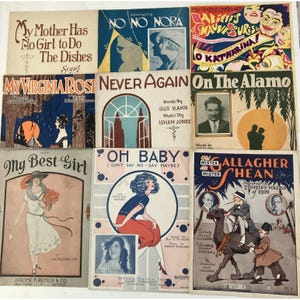 9 Vintage Sheet Music 1920s Gallagher & Shean, Ziegfeld Follies, My Best Girl