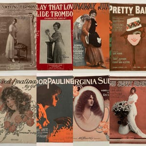 8 Vintage Sheet Music 1910s Poor Pauline Sweet Emalina Pretty Baby Runaway June
