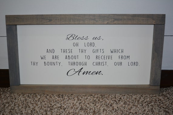 Bless Us Oh Lord Meal Time Grace Prayer Farmhouse Sign Catholic Prayer Farmhouse Sign Farmhouse Decor Wooden Sign Wall Decor Christmas Gift By P And L Project Shop Catch My Party