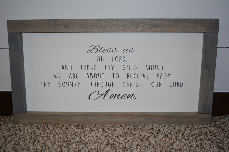 Bless Us oh Lord Meal time grace Prayer farmhouse Etsy