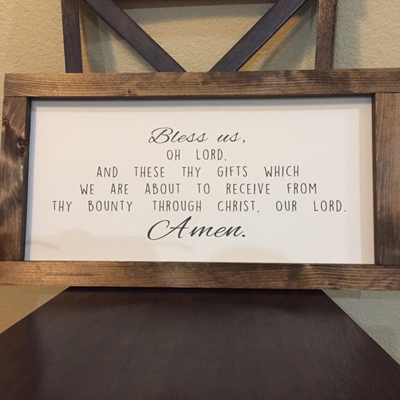 Bless Us oh Lord Meal time grace Prayer farmhouse Etsy