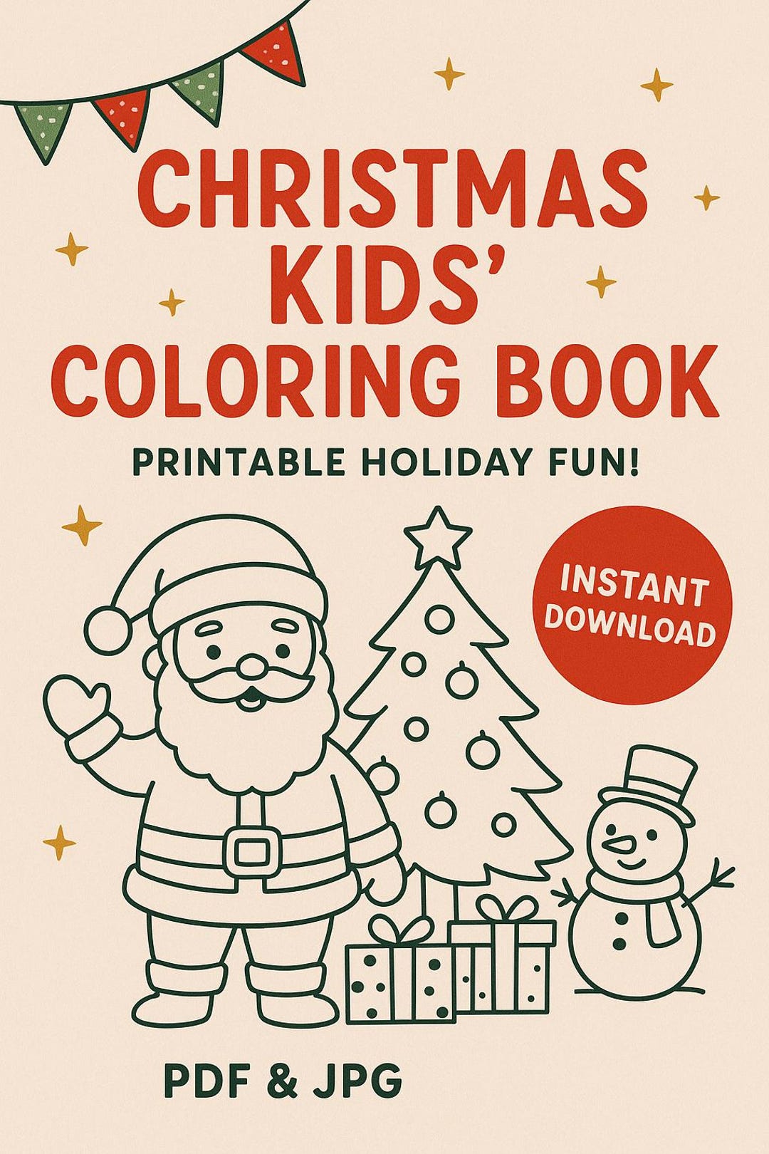 Christmas Coloring Book for Kids | Printable Holiday Activity | Festive ...