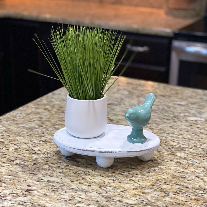 Oval Pedestal Wooden Riser Display Stand Farmhouse Decor Etsy