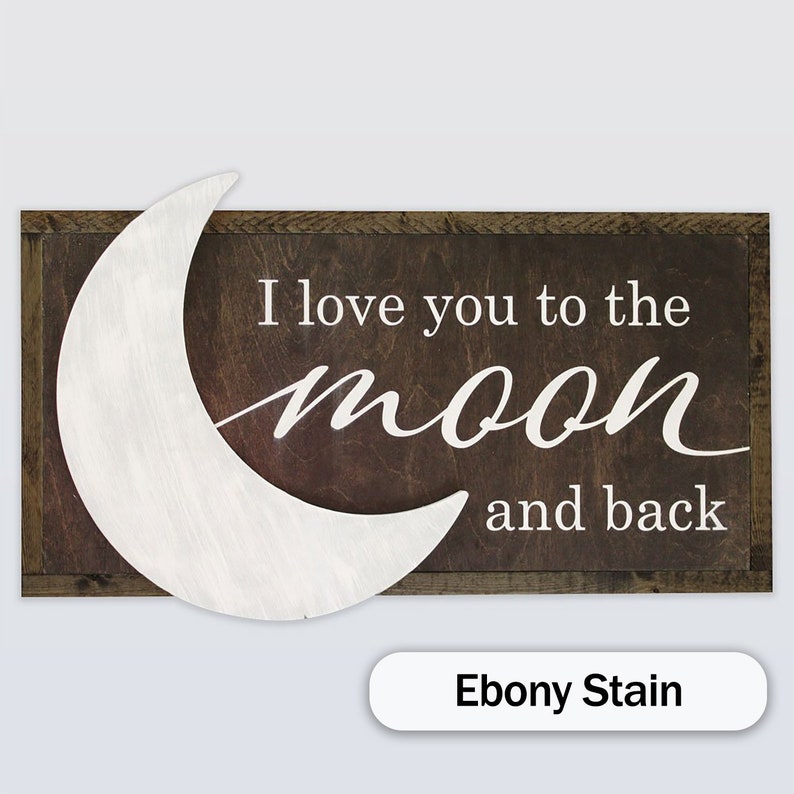 Farmhouse Nursery Decor Baby Shower Gift Love you to the Moon and Back Rustic Sign Nursery Quote Sign Framed Nursery Sign