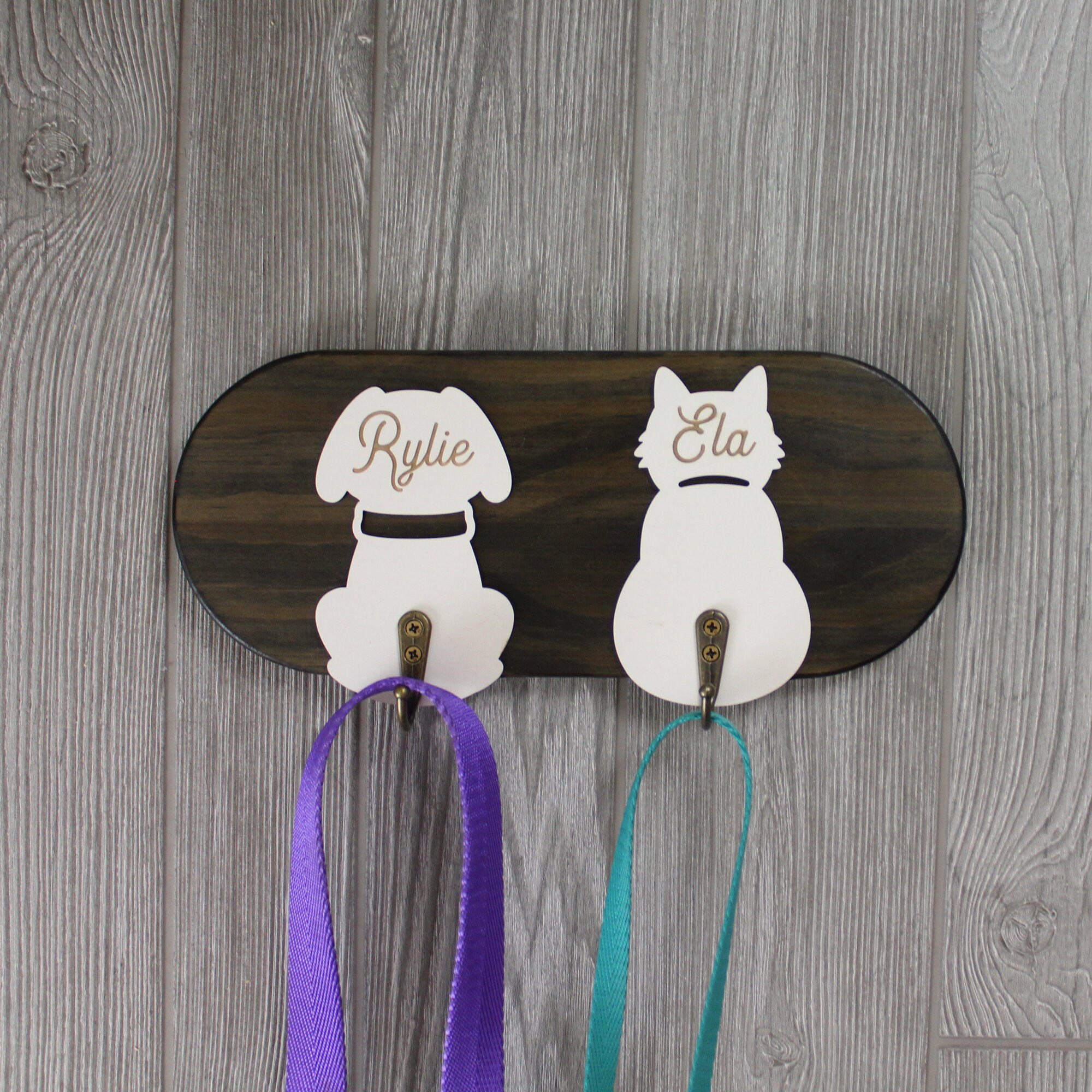Personalized Leash Holder Dog or Cat Sign Leash Organizer Etsy