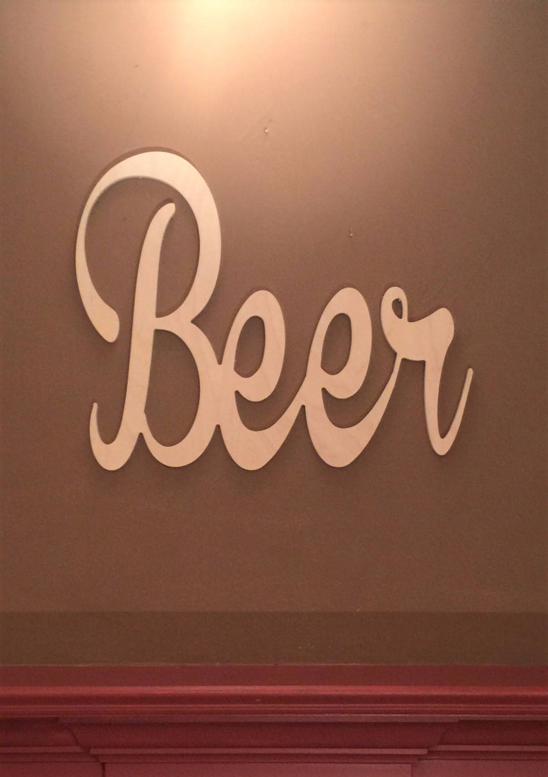 Paint Me Designs Unfinished Wood Script Word Beer 17 1/2 Etsy