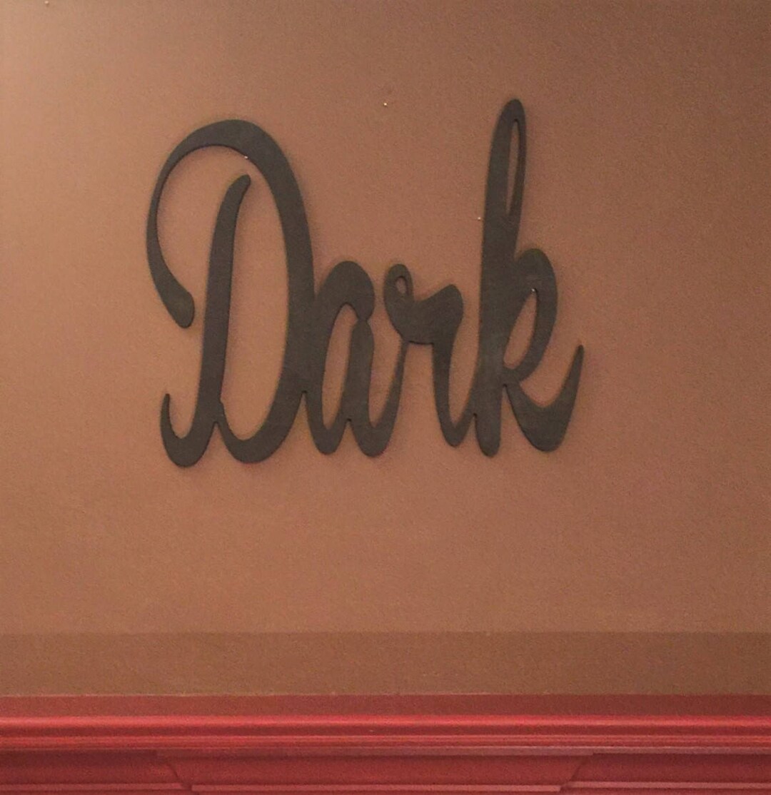 Paint Me Designs Stained Script Word Dark Wood 18 Inches Etsy