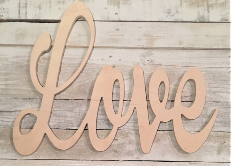 Unfinished Wall Art Word Love Etsy