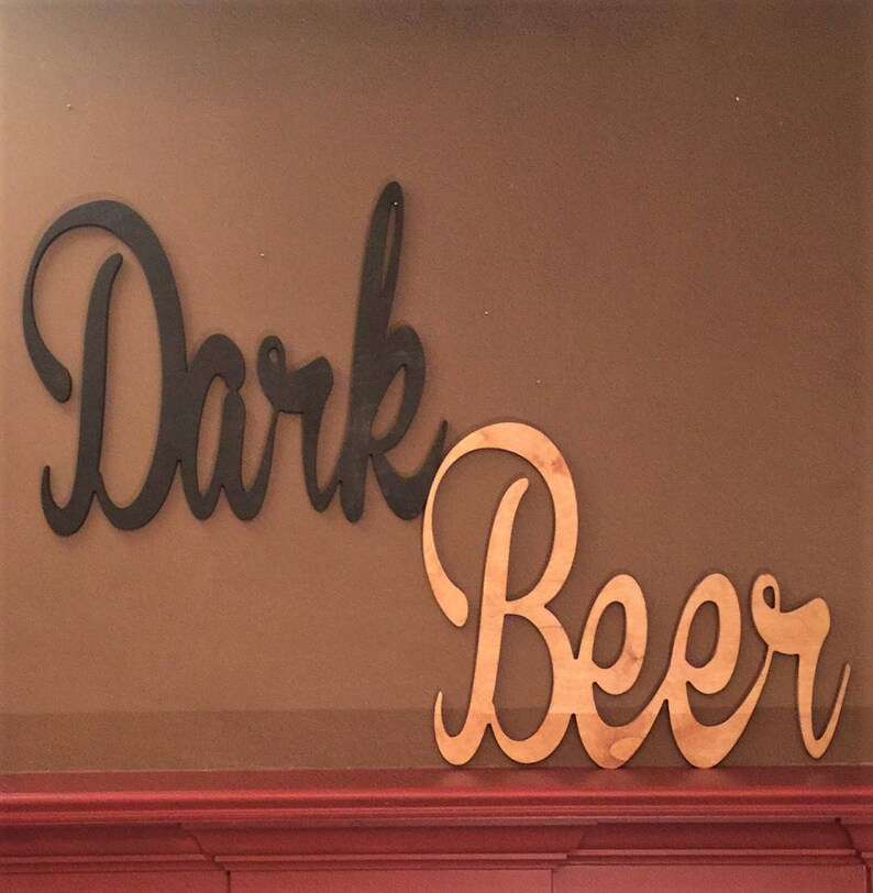 Paint Me Designs Stained Script Word Dark Wood 18 Inches Etsy