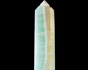 Pistachio Calcite Tower Green Banded Crystal Point